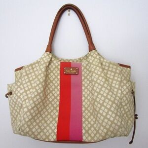 KATE SPADE Beige Classic Stevie Bag Tote Purse Diaper Baby Shoulder Bag